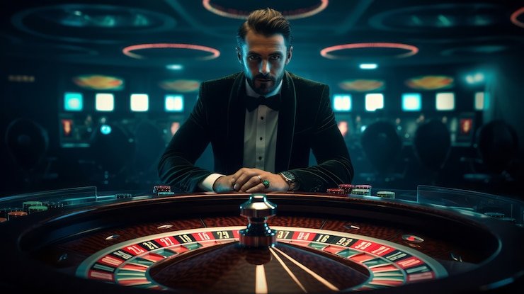 Meja Baccarat dan Roulette kasino langsung dragon222 dengan tampilan kartu dan roda putar yang jelas di layar mobile